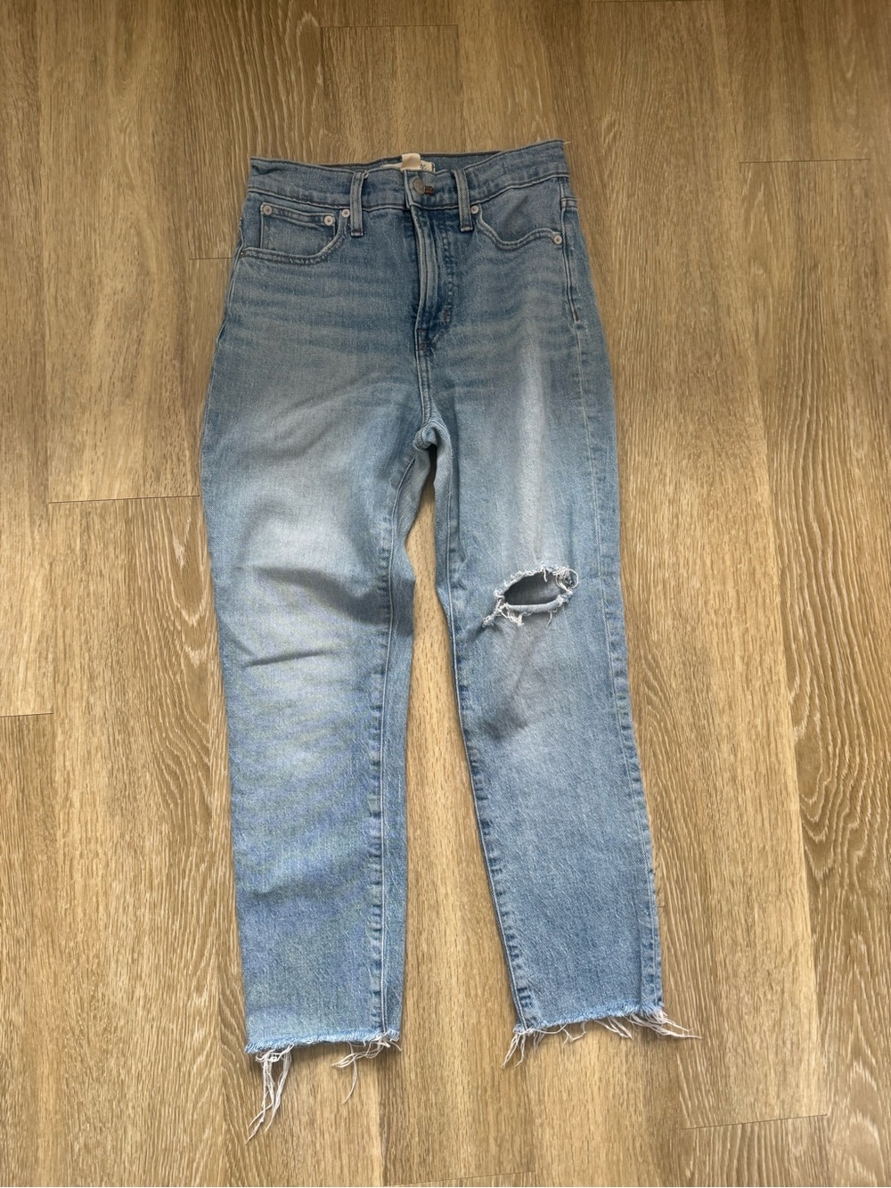 Madewell Light Blue High-Rise Distressed Jeans